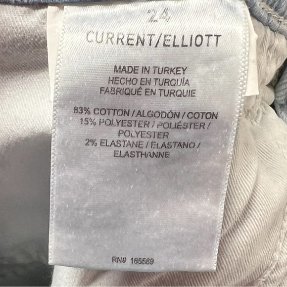 🌻NEW w/tag Current Elliott "The Side Street" Curulean Jeans Size 24 - Picture 8 of 10